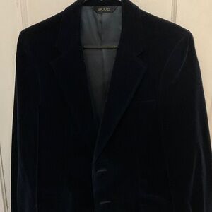 Elegant Midnight Blue Velvet Blazer